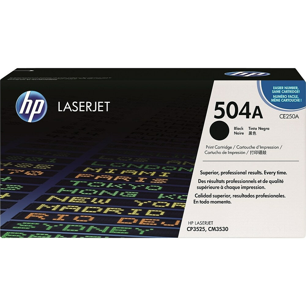 HP Cartouche Laser Originale Noire (5 000 pages)  - 504A - CE250A