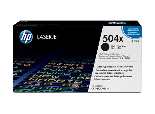 HP Cartouche Laser Originale Noire (10 500 pages)  - 504A - CE250X