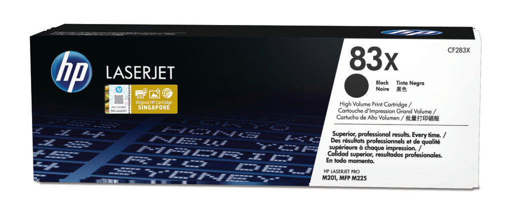 HP Cartouche Laser Originale Noire (2 200 pages)  - 83X - CF283X