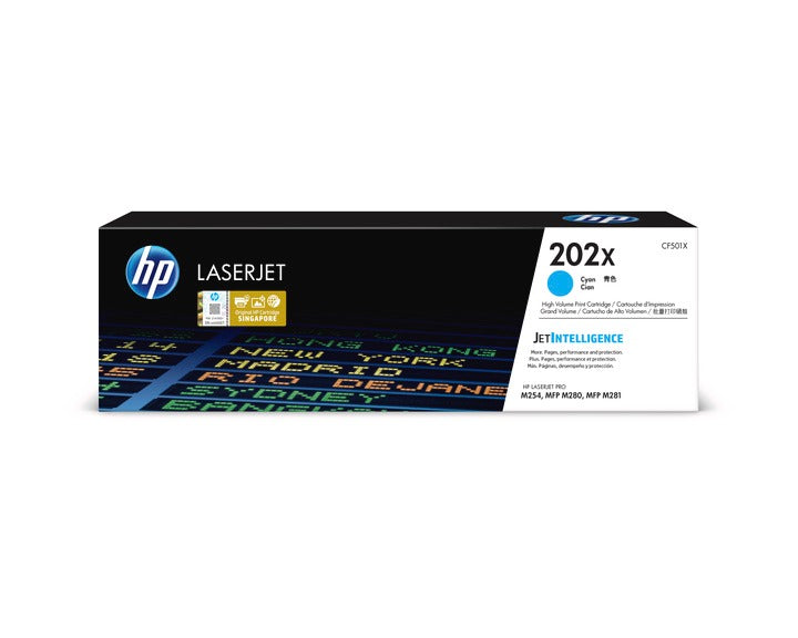 HP Cartouche Laser Originale Cyan (2 500 pages)  - 202X - CF501X