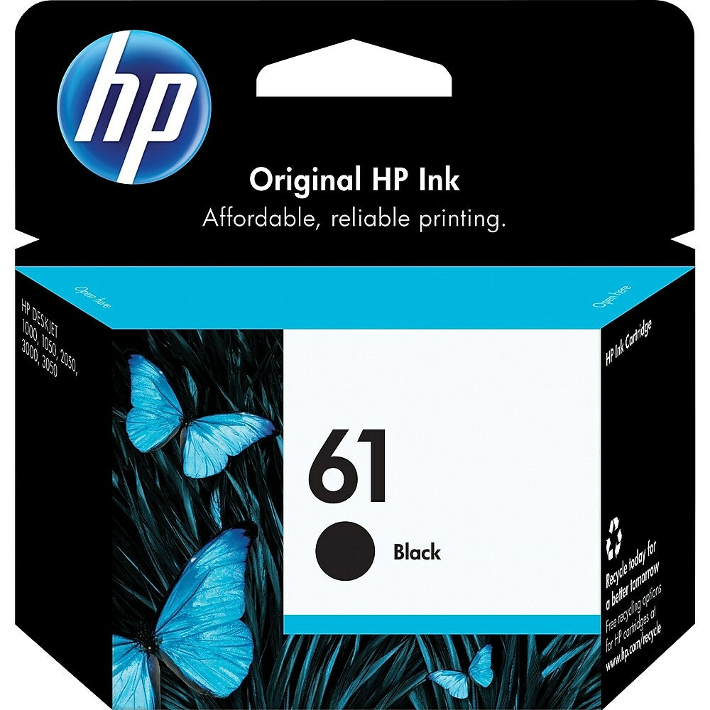 HP Cartouche Jet d'encre Originale Noire (190 pages)  - 61 - CH561WN
