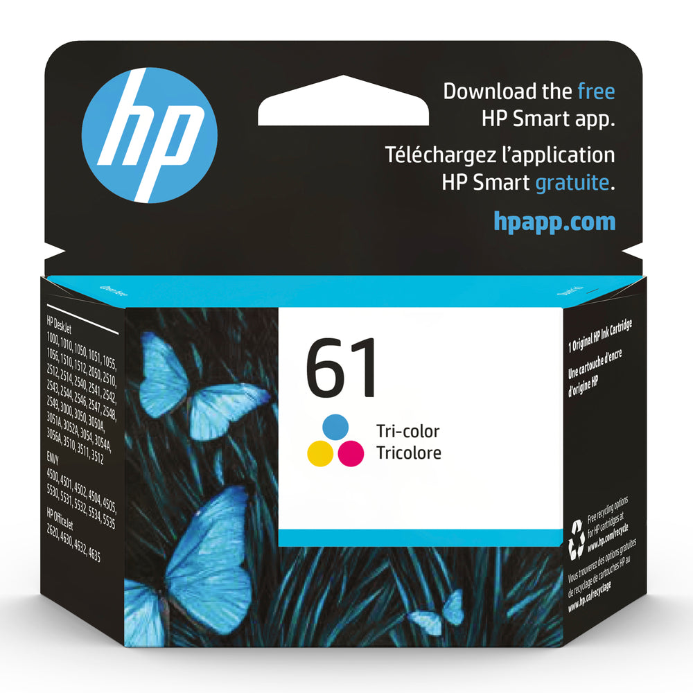 HP Cartouche Jet d'encre Originale CMY (165 pages)  - 61 - CH562WN