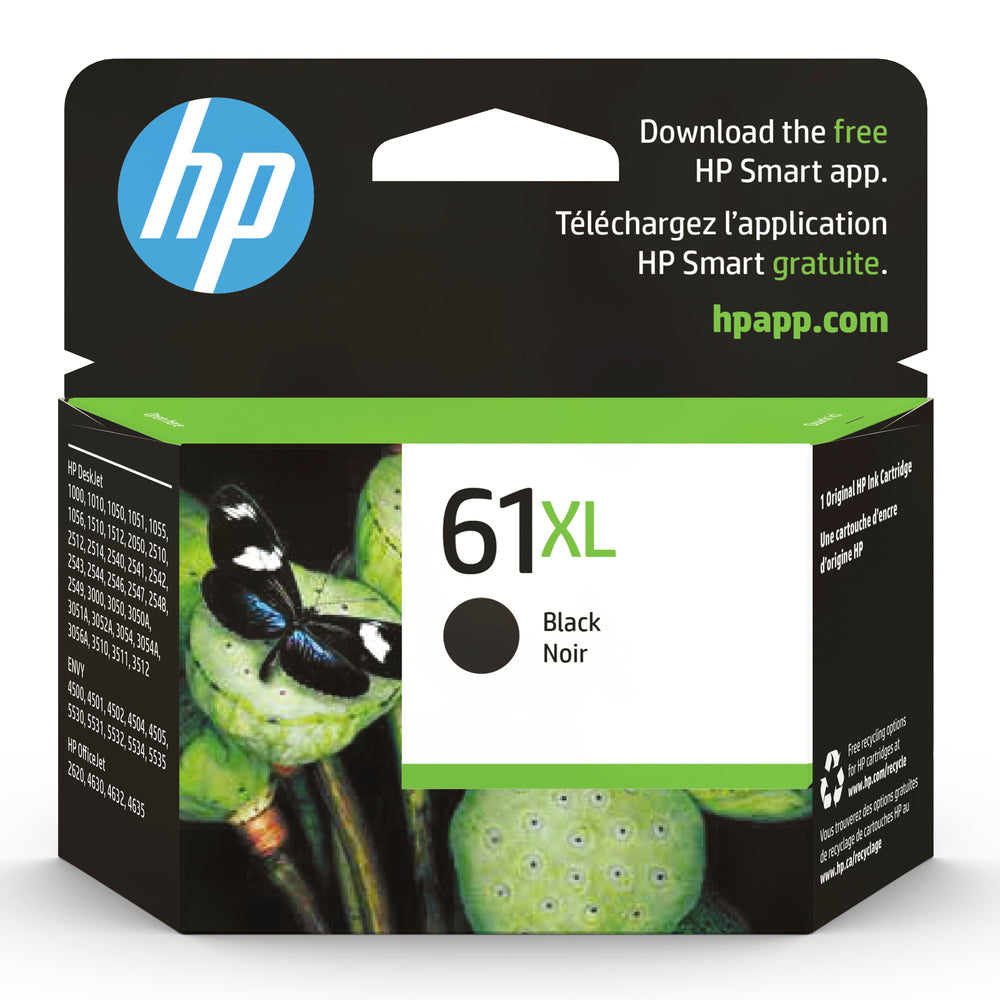HP Cartouche Jet d'encre Originale Noire (480 pages)  - 61XL - CH563WN