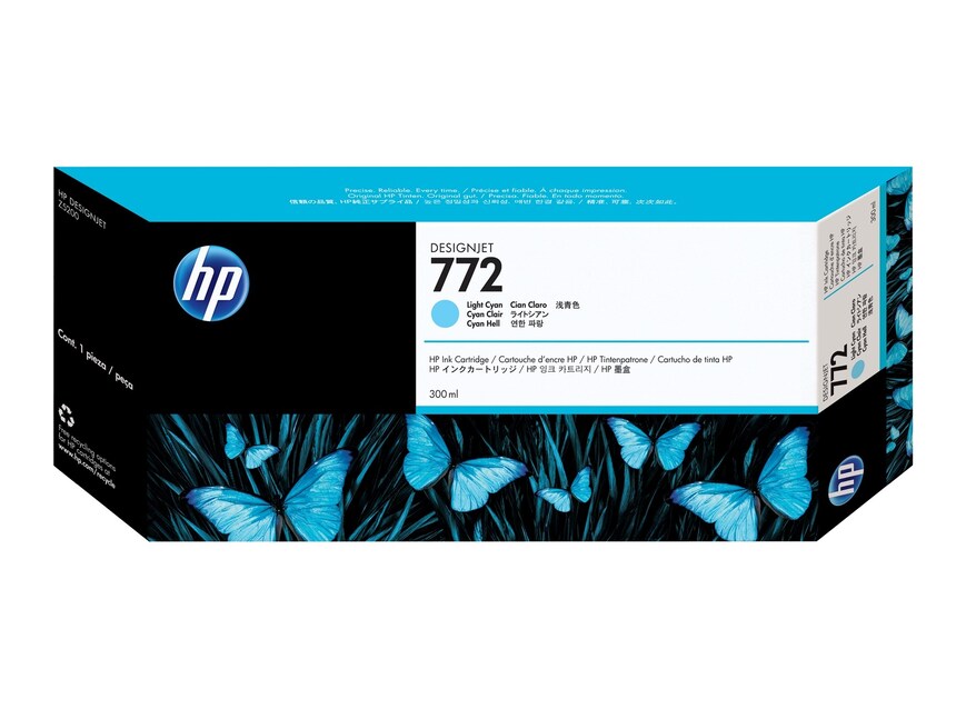 HP Cartouche Jet d'encre Originale Cyan, clair 300 ml  - 772 - CN632A