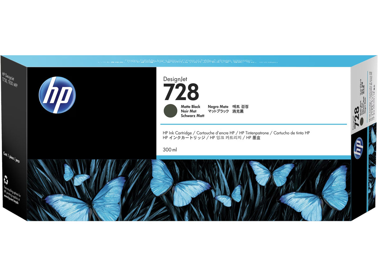 HP Cartouche Jet d'encre Originale Noire, mat 300 ml  - 728 - F9J68A