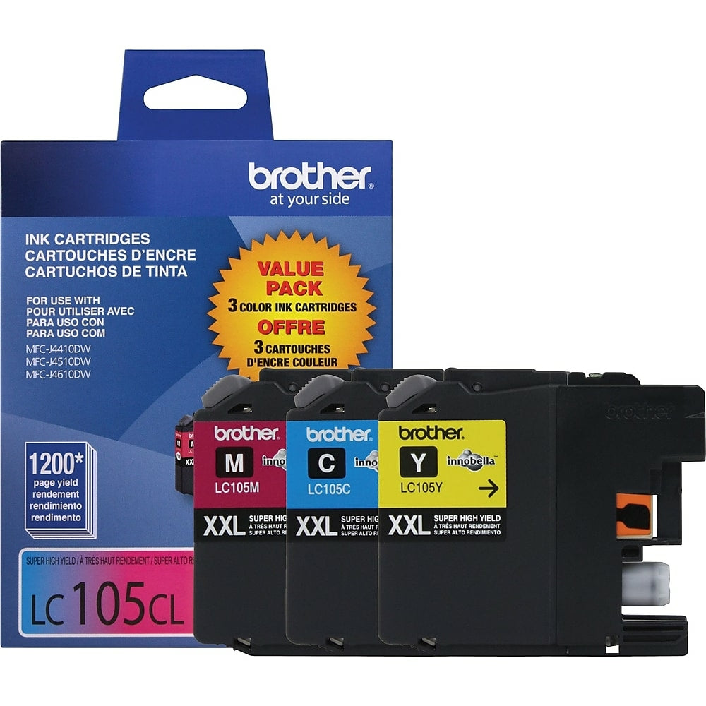 BROTHER Cartouche Jet d'encre Originale CMY (1 200 pages) - LC1053PKS