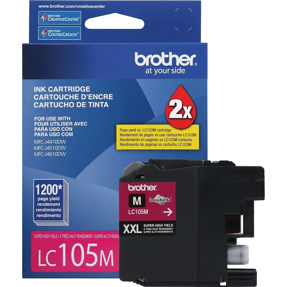 BROTHER Cartouche Jet d'encre Originale Magenta (1 200 pages) - LC105MS