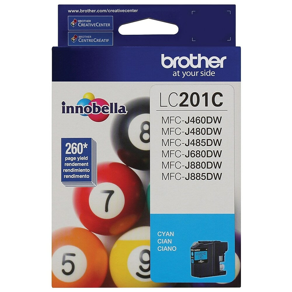 BROTHER Cartouche Jet d'encre Originale Cyan (260 pages) - LC201CS