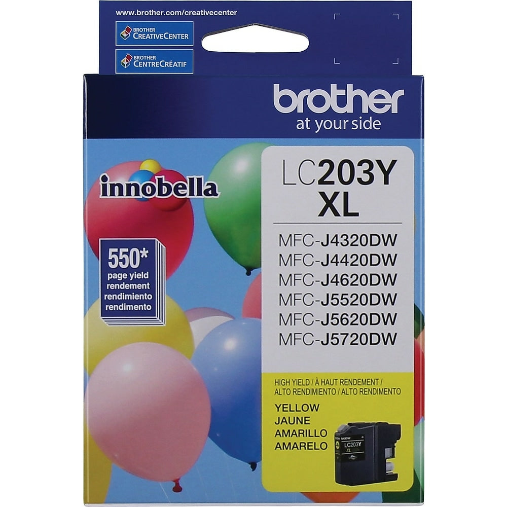 BROTHER Cartouche Jet d'encre Originale Jaune (550 pages) - LC203YS