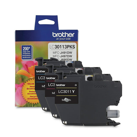 BROTHER Cartouche Jet d'encre Originale CMY (200 pages) - LC30113PKS