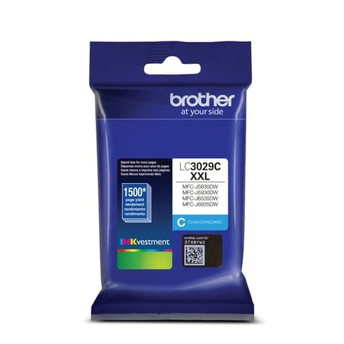 BROTHER Cartouche Jet d'encre Originale Cyan (1 500 pages) - LC3029CS