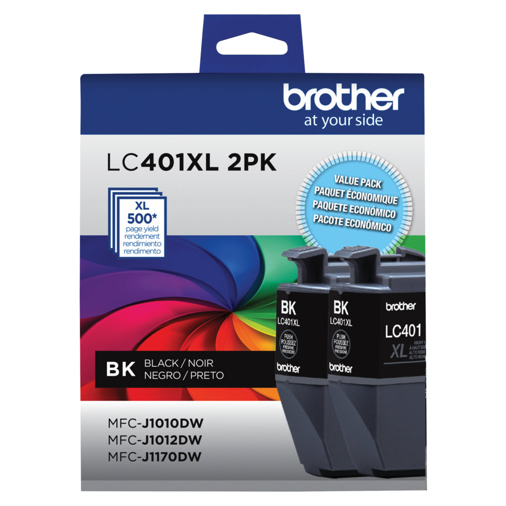 BROTHER Cartouche Jet d'encre Originale Noire (1 000 pages) - LC401XL2PKS