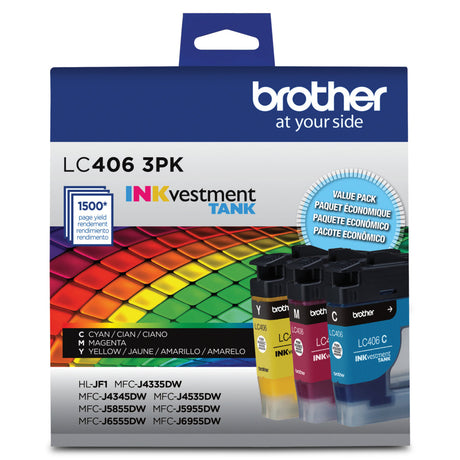 BROTHER Cartouche Jet d'encre Originale CMY (1 500 pages) - LC4063PKS