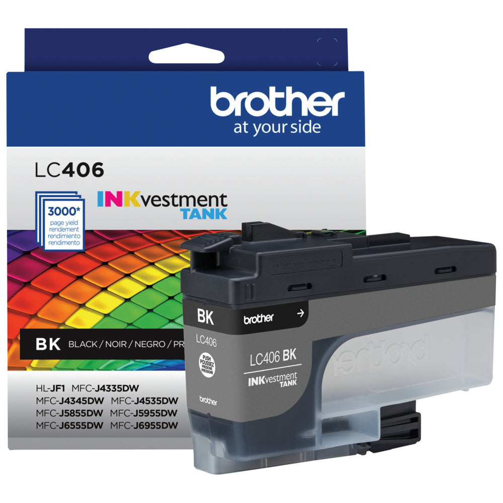BROTHER Cartouche Jet d'encre Originale Noire (3 000 pages) - LC406BKS