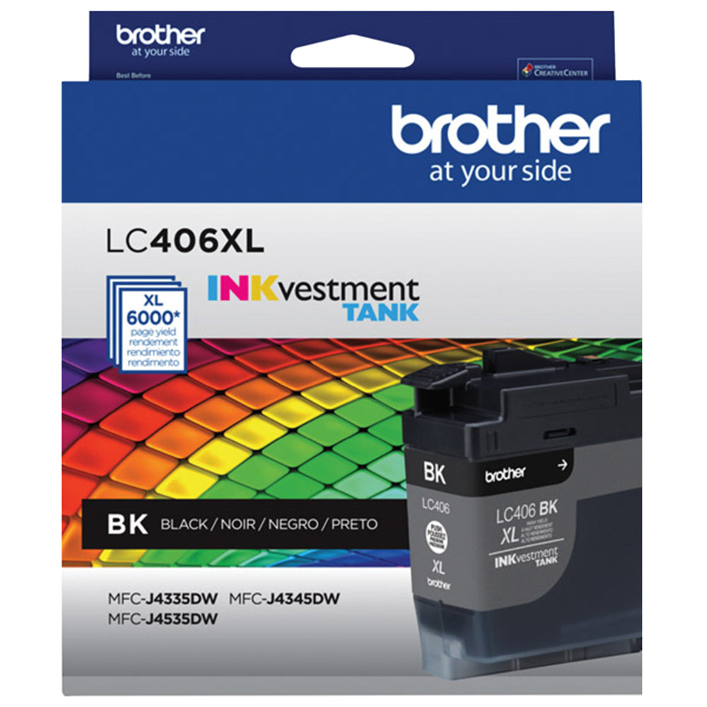 BROTHER Cartouche Jet d'encre Originale Noire (6 000 pages) - LC406XLBKS