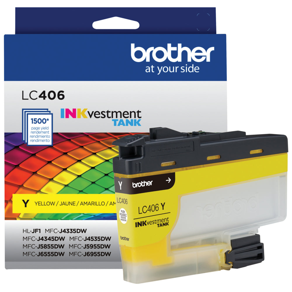 BROTHER Cartouche Jet d'encre Originale Jaune (1 500 pages) - LC406YS