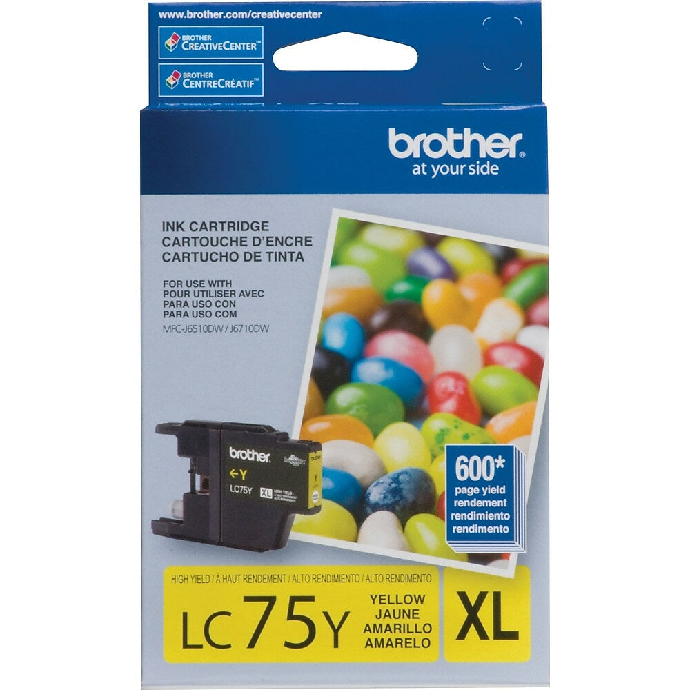 BROTHER Cartouche Jet d'encre Originale Jaune (600 pages) - LC75YS