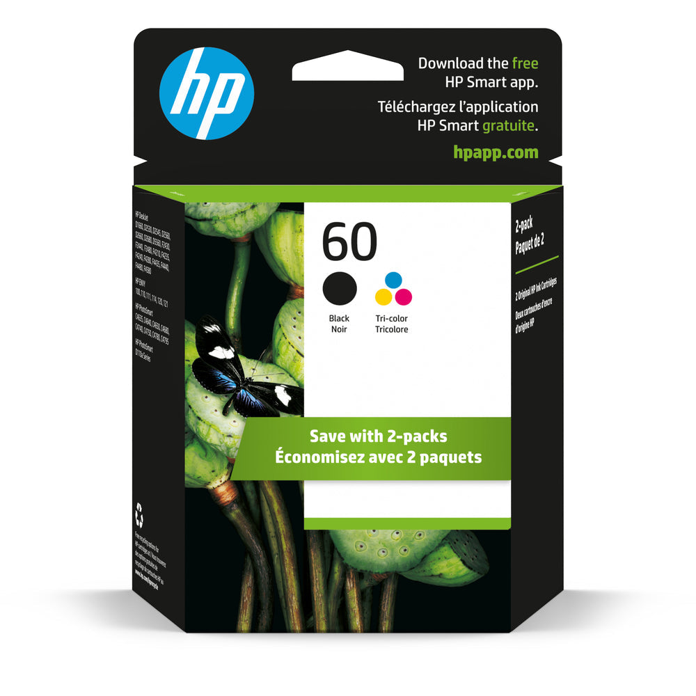 HP Cartouche Jet d'encre Originale Noire/couleur (155 pages)  - 60 - N9H63FN