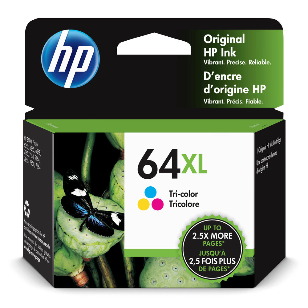HP Cartouche Jet d'encre Originale CMY (415 pages)  - 64XL - N9J91AN
