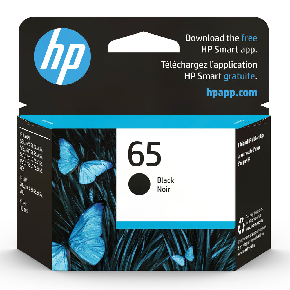 HP Cartouche Jet d'encre Originale Noire (120 pages)  - 65 - N9K02AN