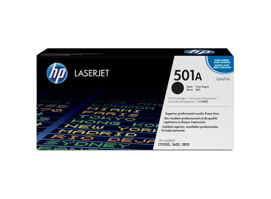 HP Cartouche Laser Originale Noire (6 000 pages)  - 501A - Q6470A