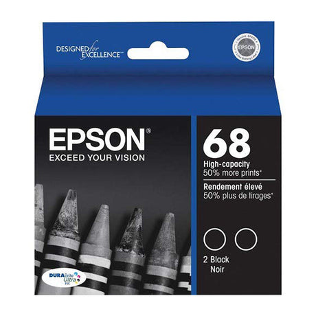 EPSON Cartouche Jet d'encre Originale Noire (385 pages)  - T068 - T068120-D2