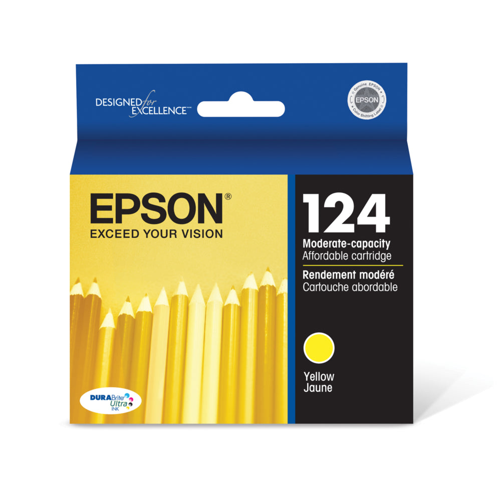 EPSON Cartouche Jet d'encre Originale Jaune (210 pages)  - T124 - T124420-S