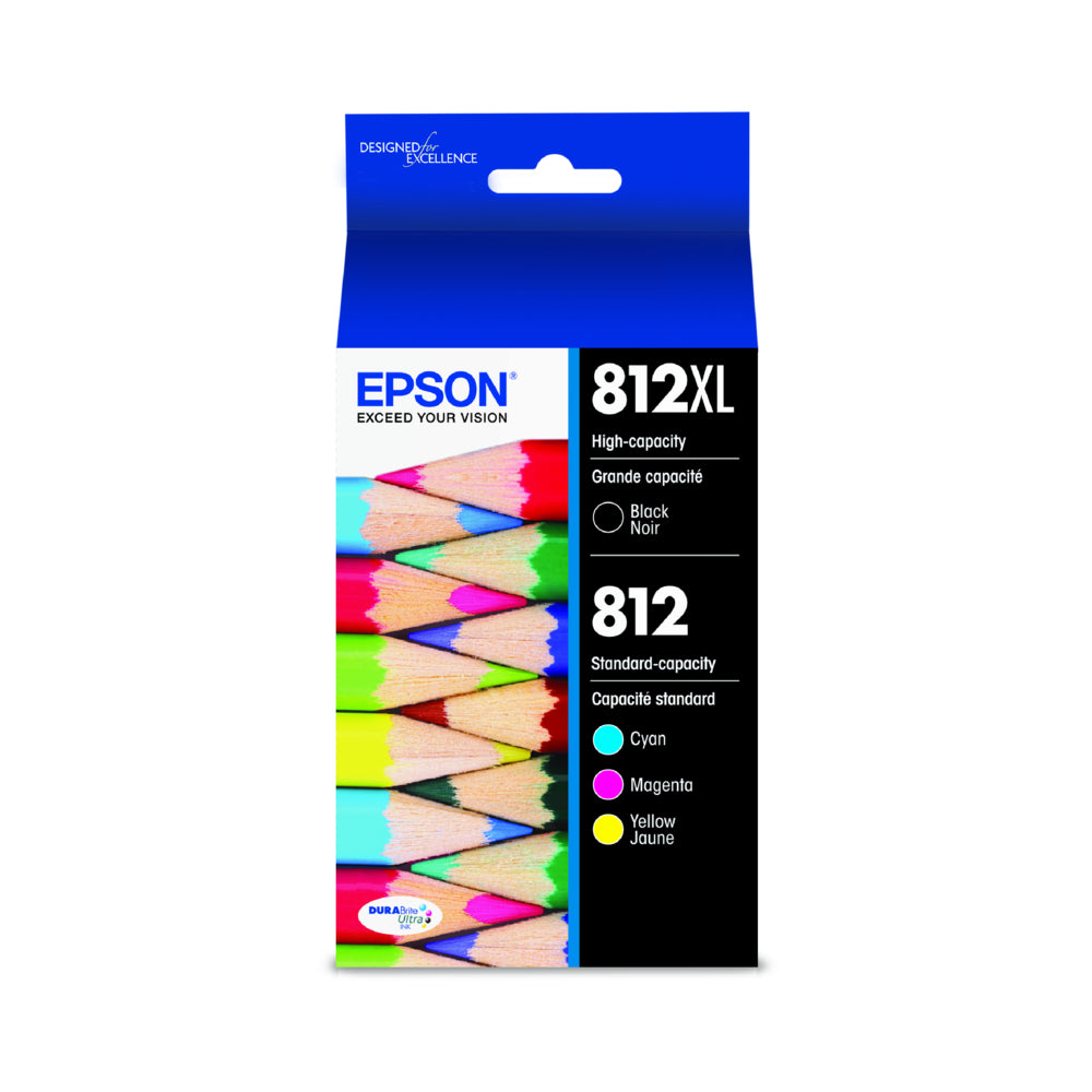 EPSON Cartouche Jet d'encre Originale CMYK (1 100 pages)  - T812XL - T812XL-BCS