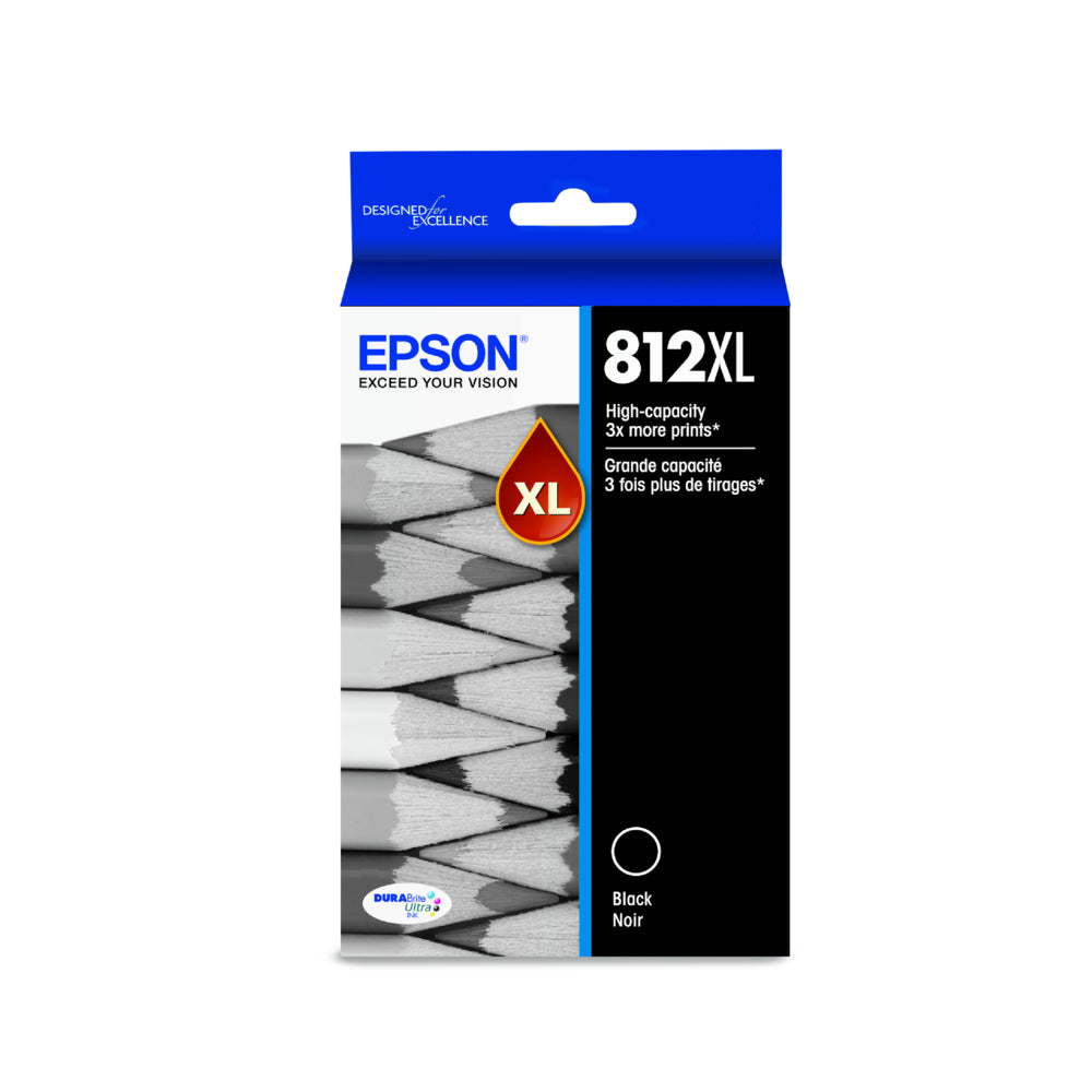 EPSON Cartouche Jet d'encre Originale Noire (1 100 pages)  - T812XL - T812XL120-S
