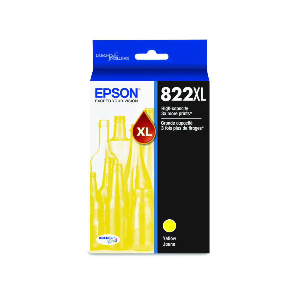 EPSON Cartouche Jet d'encre Originale Jaune (1 100 pages)  - T822XL - T822XL420-S